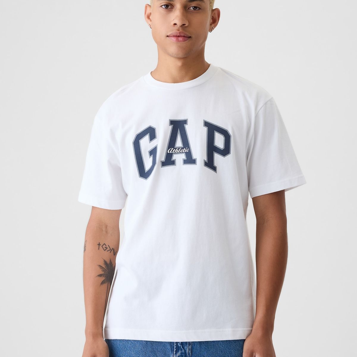 GAP - Polera Hombre Gap Logo Athletic Manga Corta Blanco