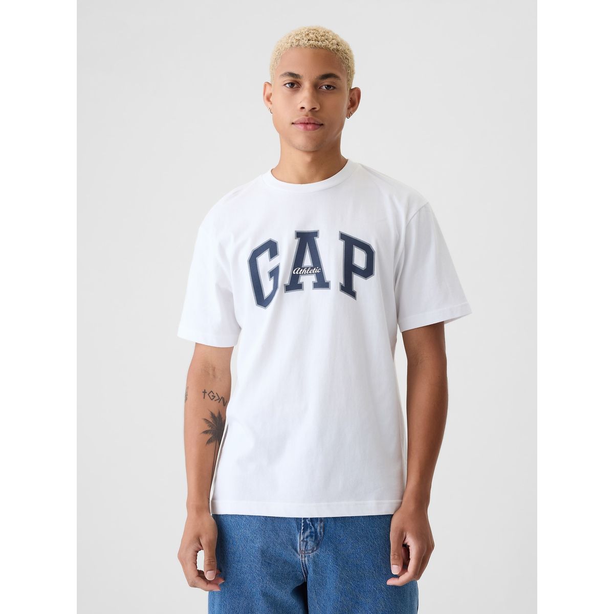 GAP - Polera Hombre Gap Logo Athletic Manga Corta Blanco