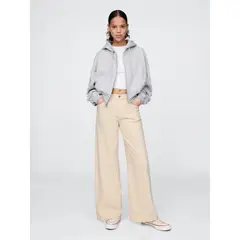GAP - Jeans Mujer Wide-Leg Stride Beige