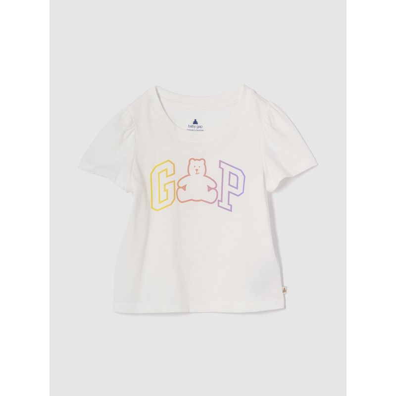 GAP - Polera Toddler Niña Mix & Match Organic Manga Corta Blanco Gap