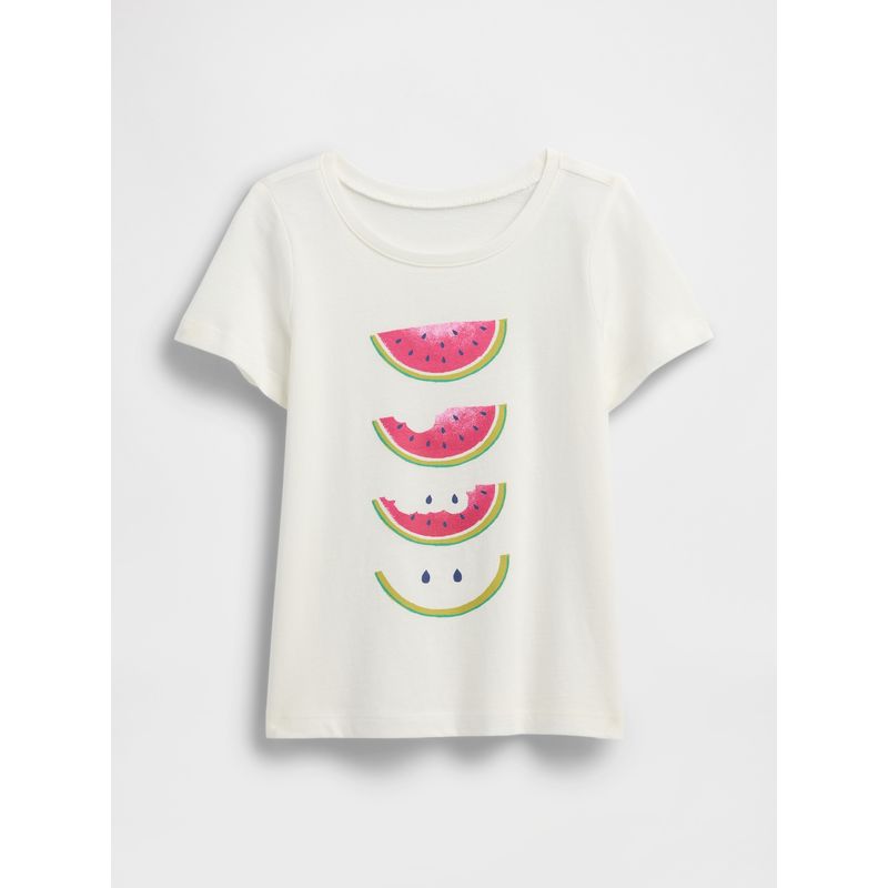 GAP - Polera Toddler Niña Gráfica Manga Corta Blanco Gap