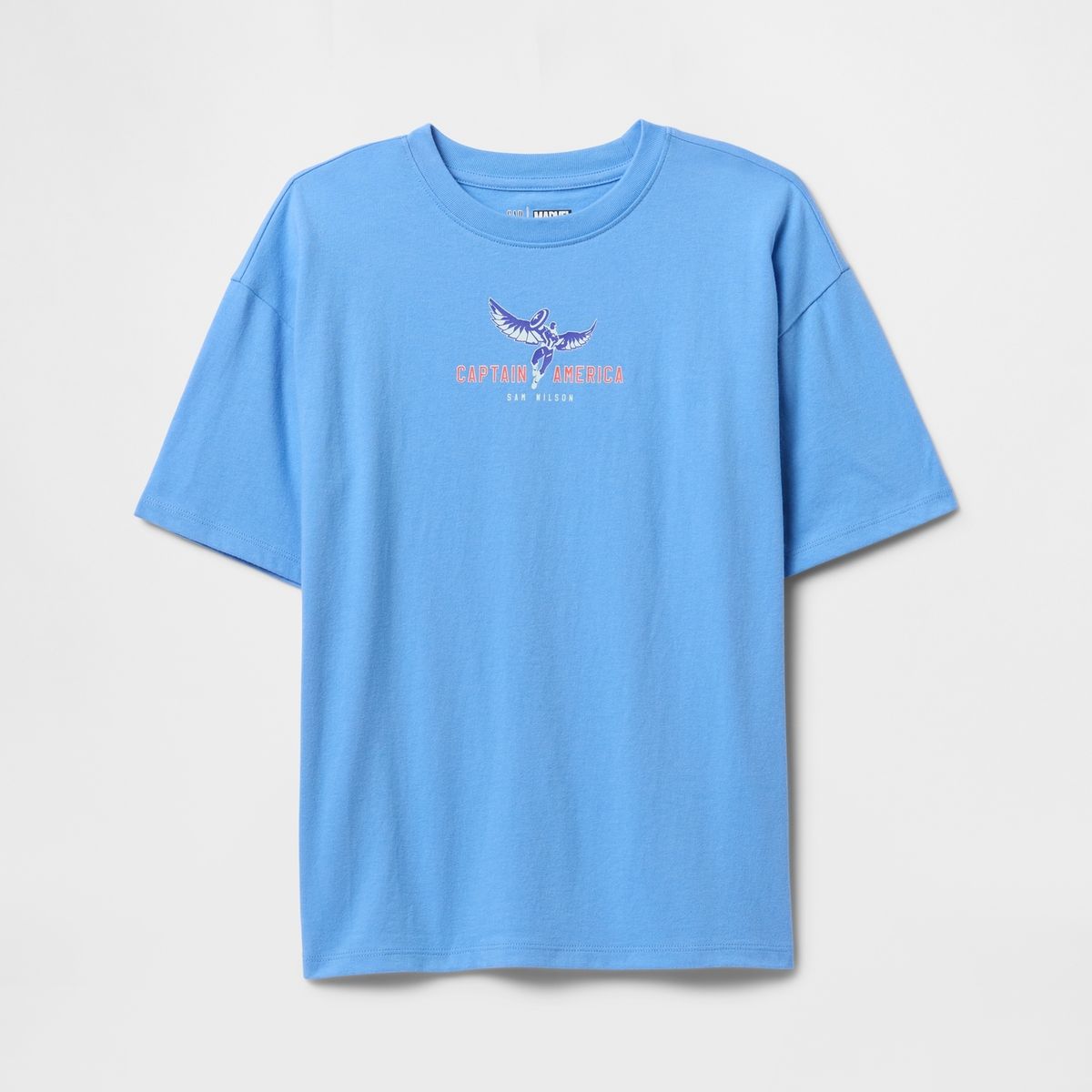 GAP - Polera Niño Marvel Manga Corta Celeste Gap