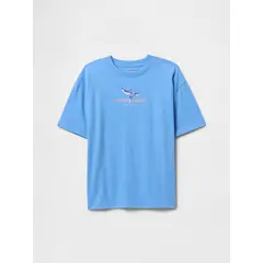 GAP - Polera Niño Marvel Manga Corta Celeste