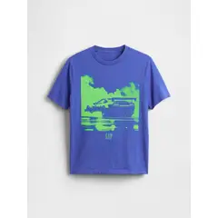 GAP - Polera Niño Car Race Manga Corta Azul