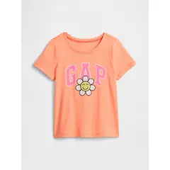 GAP - Polera Toddler Niña Logo Gráfica Manga Corta Naranjo