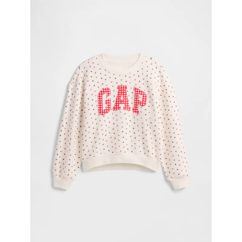 GAP - Polerón Niña Logo Wedge Crew Sin Cierre Rojo Gap