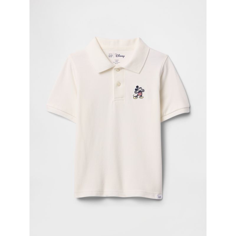 GAP - Polera Toddler Niño Piqué Polo Mickey Manga Corta Blanco Gap