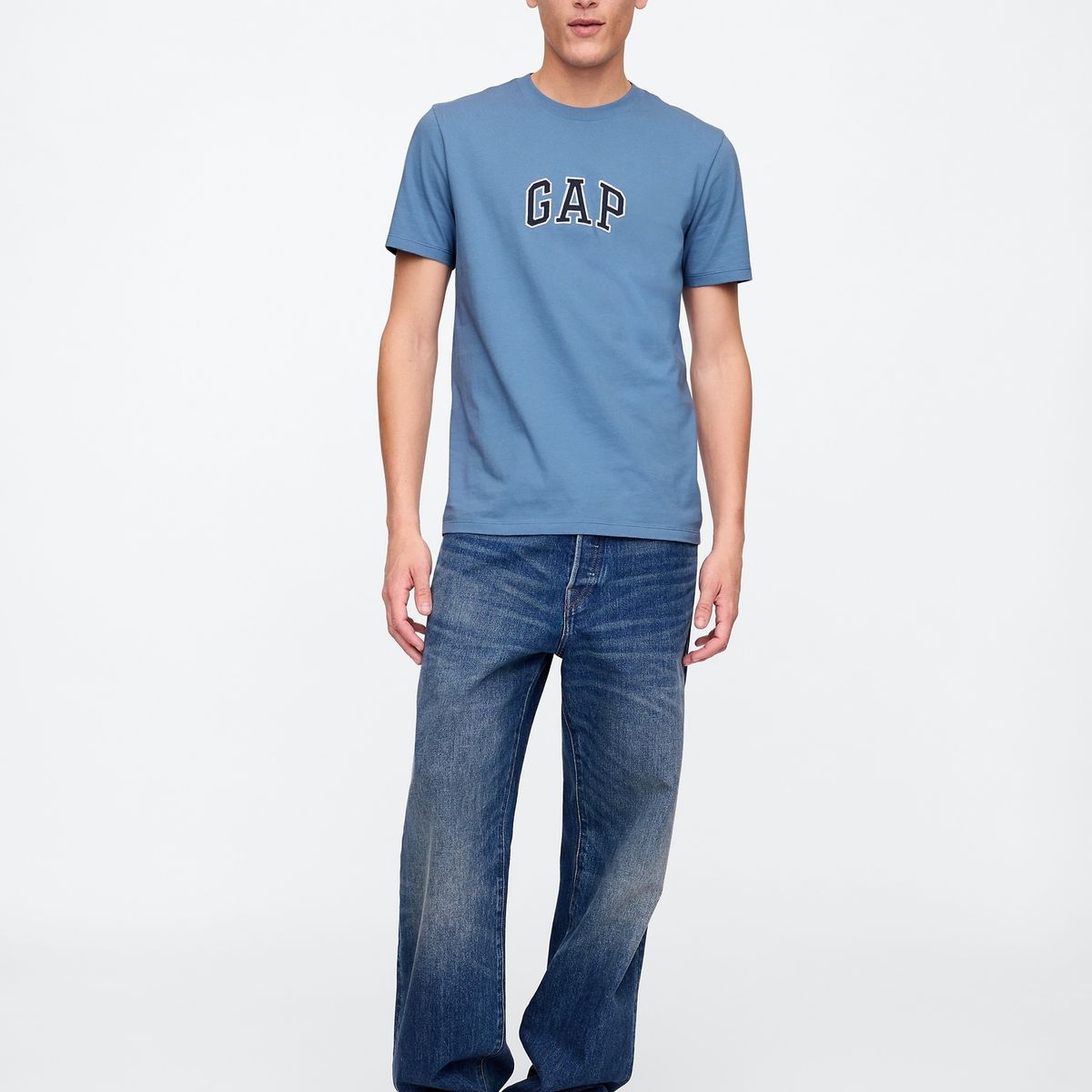GAP - Polera Hombre Logo Mini Manga Corta Azul Gap