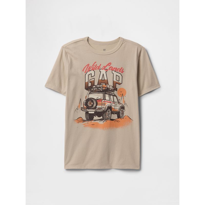 GAP - Polera Niño Wild Cands Manga Corta Beige Gap