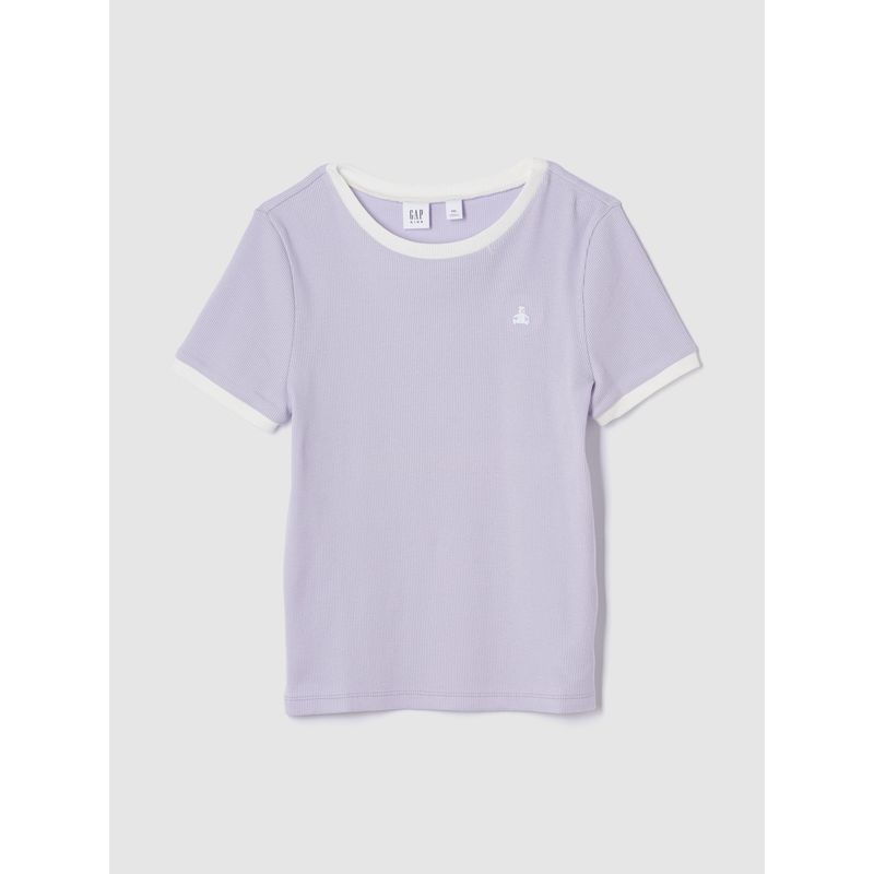 GAP - Polera Niña Ribbed Manga Corta Morado Gap