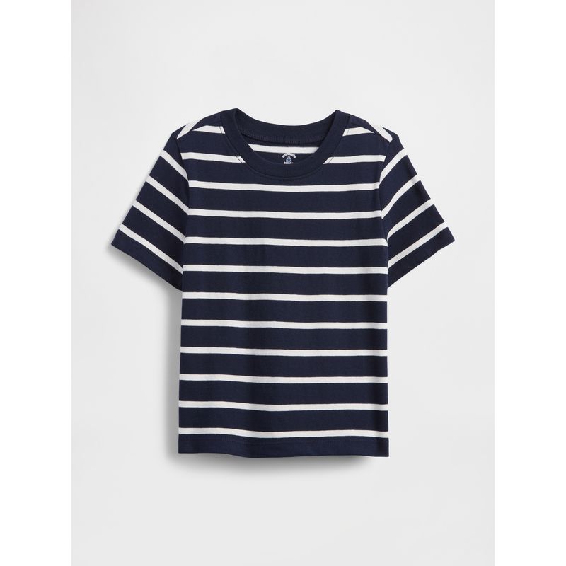 GAP - Polera Toddler Niño Print Striped Manga Corta Azul Gap