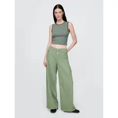 GAP - Jeans Mujer Baggy Ultrasoft Color Verde