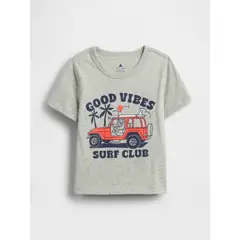 GAP - Polera Toddler Niño Mix & Match Manga Corta Gris