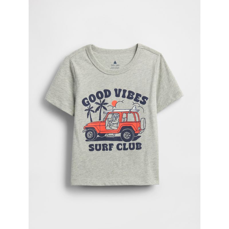 GAP - Polera Toddler Niño Mix & Match Manga Corta Gris Gap