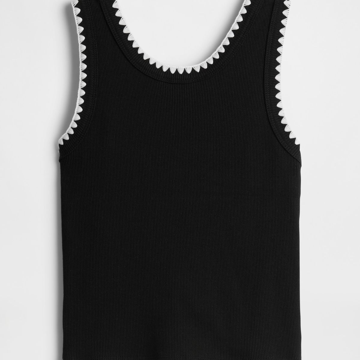 GAP - Polera Niña Gap Ribbed Sin Manga Negro