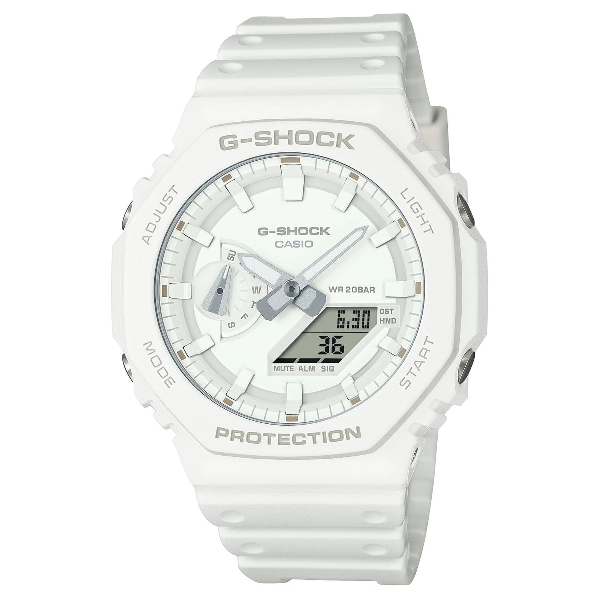 G-SHOCK - Reloj G-SHOCK Digital GA-2100-7A7 Carbono Resina Hombre Blanco