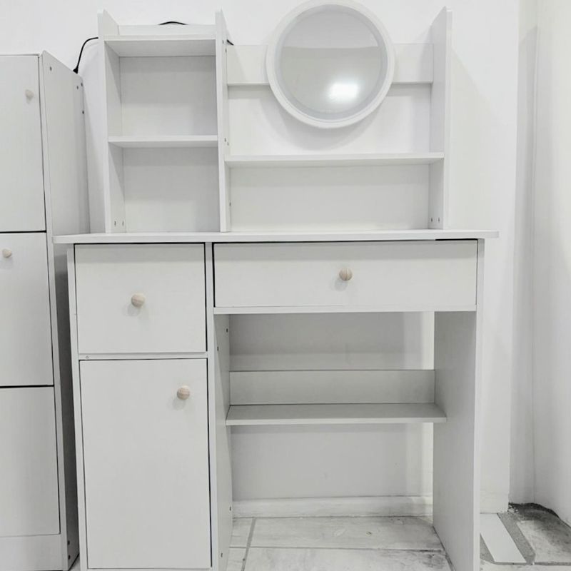 ANGELES DEL HOGAR - CÓMODA TOCADOR MODERNO BLANCO CON 3 AJUSTES DE BRILLO