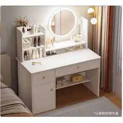 ANGELES DEL HOGAR - CÓMODA TOCADOR MODERNO BLANCO CON 3 AJUSTES DE BRILLO