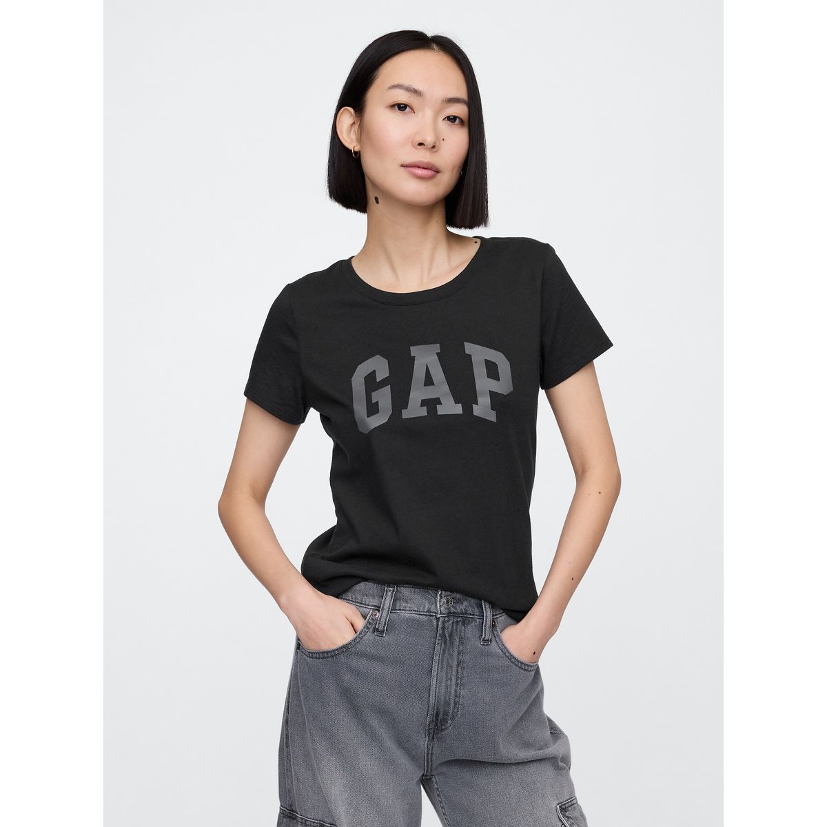 GAP - Pack 2 Poleras Mujer Logo Manga Corta Negro Gap