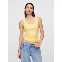 GAP - Polera Mujer Logo Rib Sin Manga Amarillo