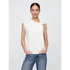 GAP - Polera Mujer Foreversoft Twist Sin Manga Blanco
