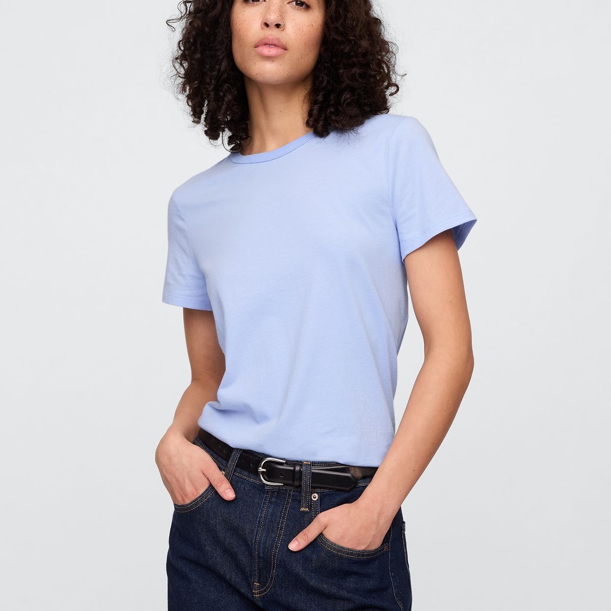 GAP - Polera Mujer Crew Manga Corta Azul Gap