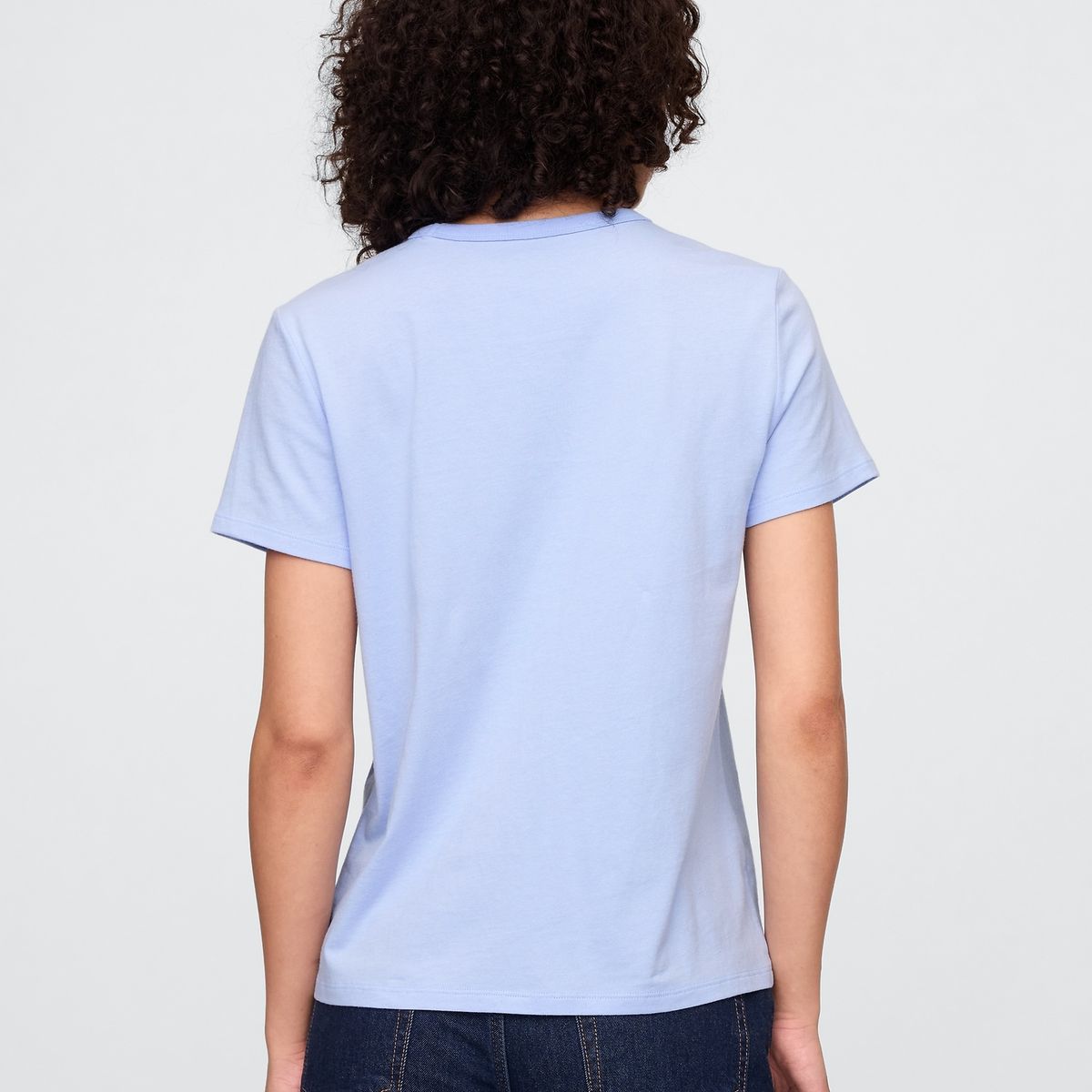 GAP - Polera Mujer Crew Manga Corta Azul Gap