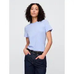 GAP - Polera Mujer Crew Manga Corta Azul