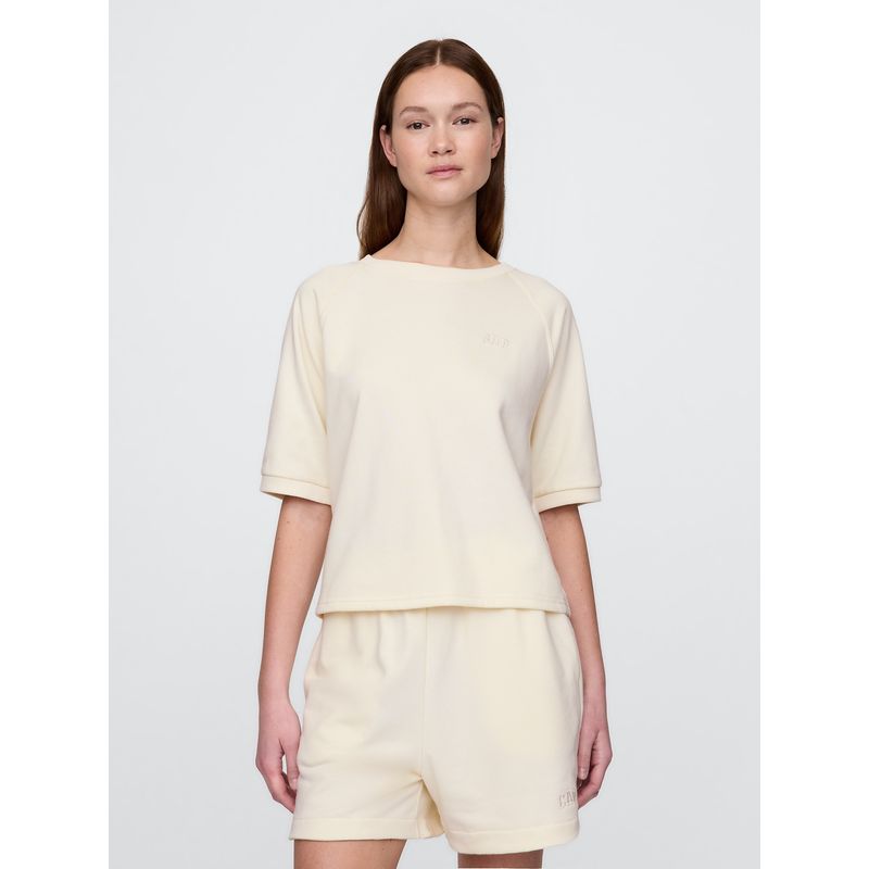 GAP - Polera Mujer Logo Terry Sin Manga Beige Gap