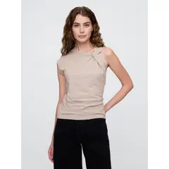 GAP - Polera Mujer Foreversoft Twist Sin Manga Gris