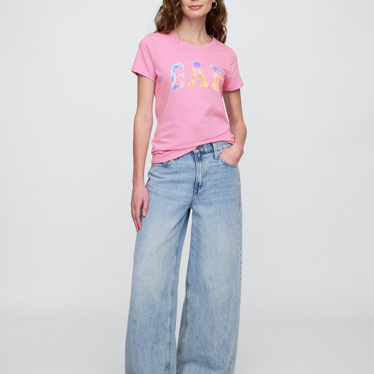 GAP - Polera Mujer Classic V25 Logo Manga Corta Rosado Gap