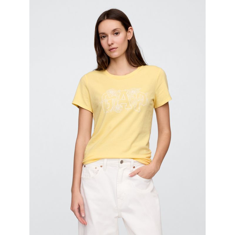GAP - Polera Mujer Classic Manga Corta Amarillo Gap