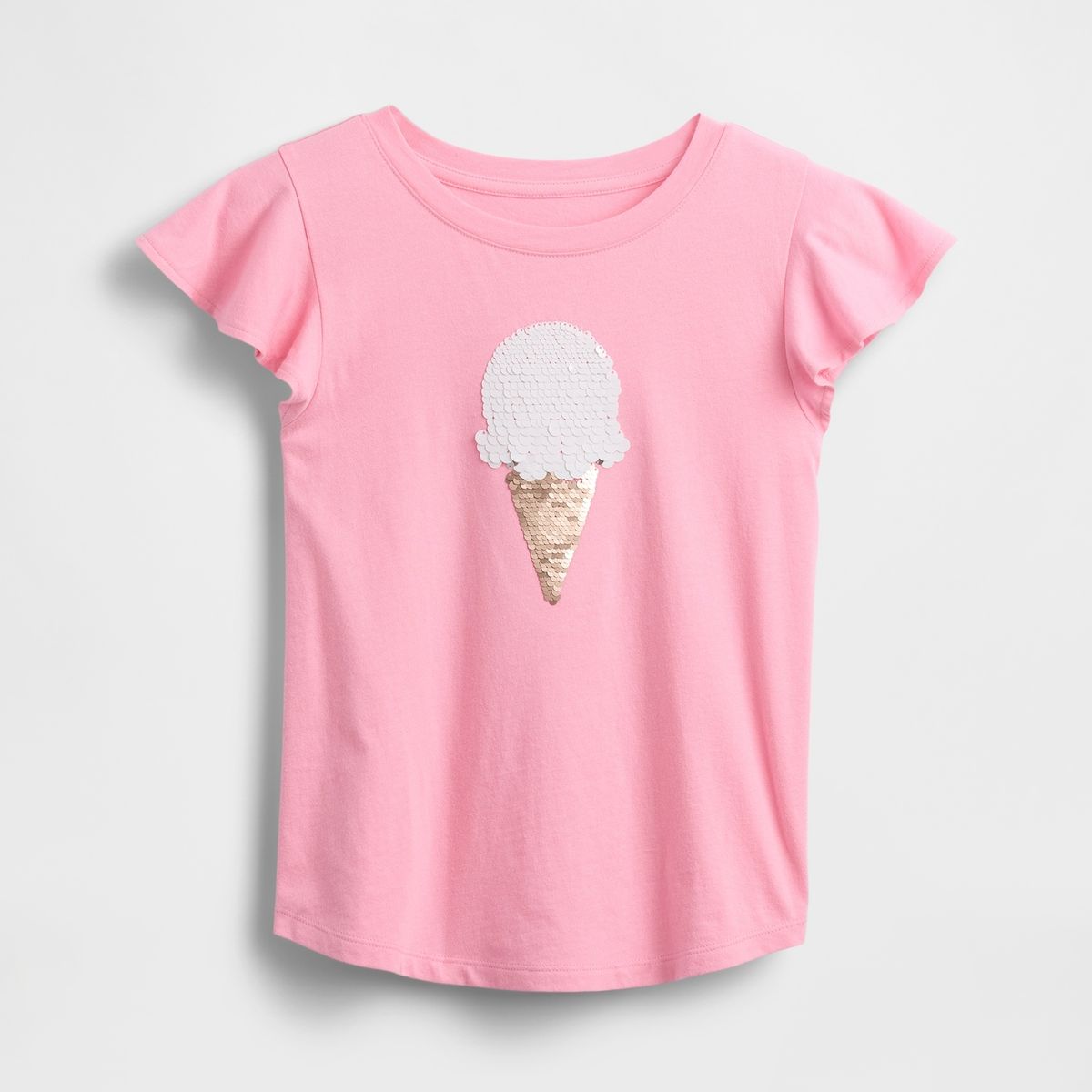 GAP - Polera Niña Flippy-Sequin Manga Corta Rosado Gap