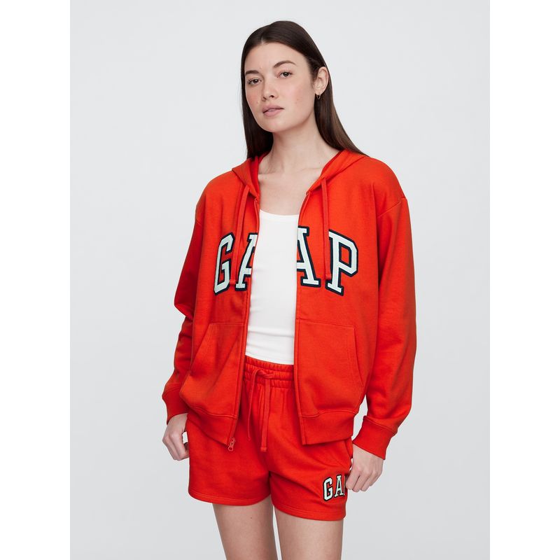 GAP - Polerón Mujer Logo Heritage Con Cierre Rojo Gap