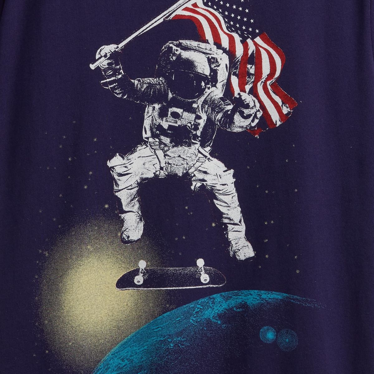 GAP - Polera Niño Moon Man Manga Corta Azul Marino Gap