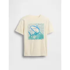 GAP - Polera Niño Shark Manga Corta Beige