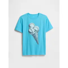 GAP - Polera Niño Baseball Manga Corta Azul
