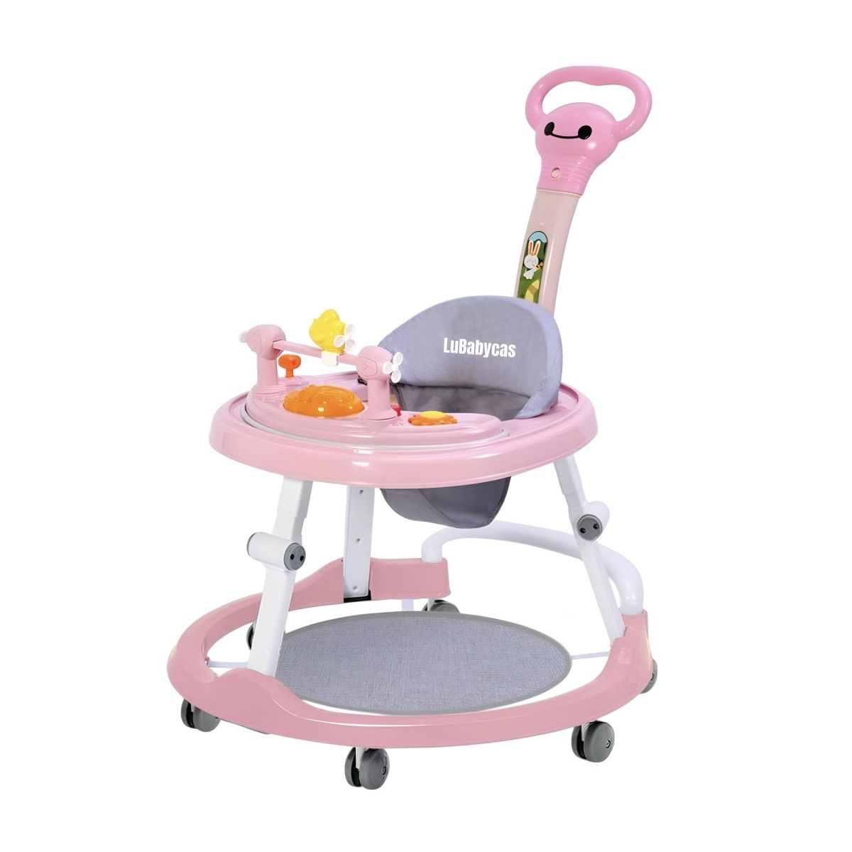 LUBABYCAS - Andador Caminador 4 En 1 Aita Con Manilla LuBabycas Rosado