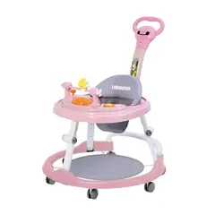 LUBABYCAS - Andador Caminador 4 En 1 Aita Con Manilla Rosado