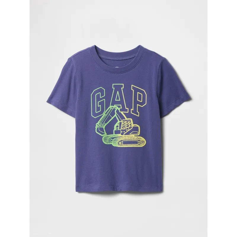GAP - Polera Toddler Niño Logo Crane Manga Corta Azul Gap