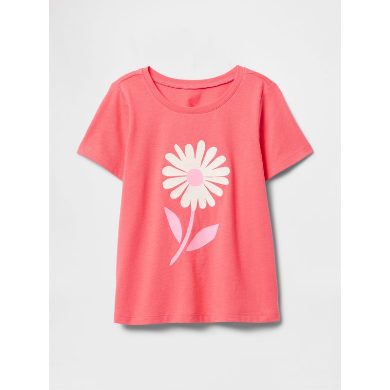 GAP - Polera Toddler Niña Daisy Manga Corta Rosado Gap