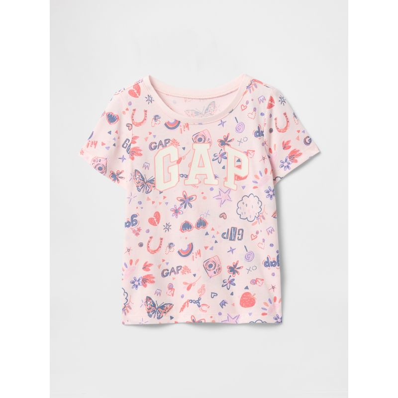 GAP - Polera Toddler Niña Logo Print Manga Corta Rosado Gap
