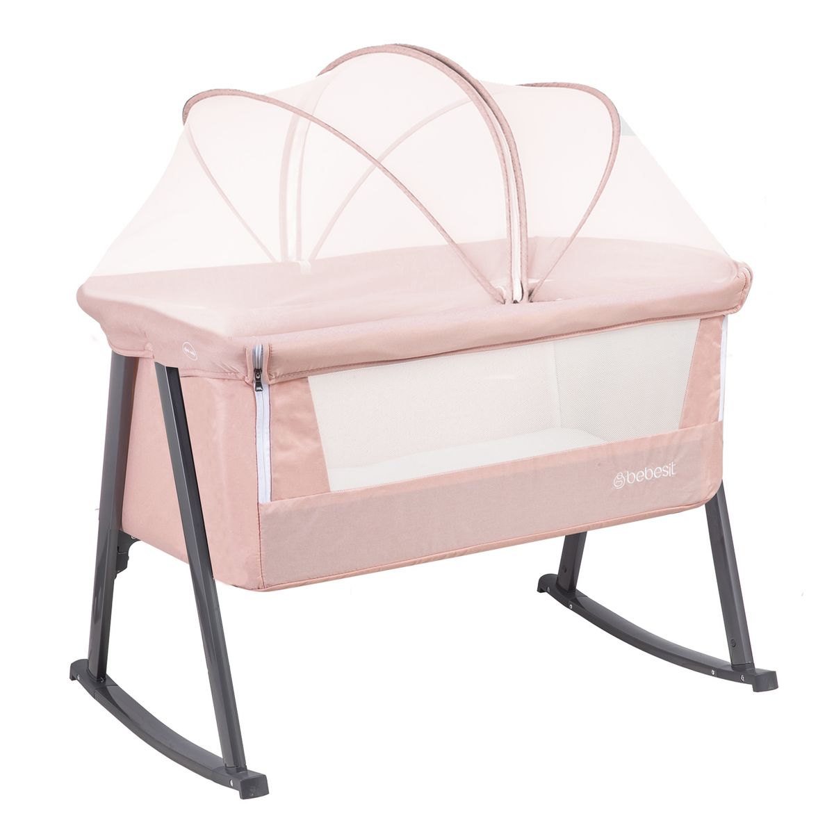 BEBESIT - Cuna Moisés Balancín con Mosquitero Rosada Bebesit
