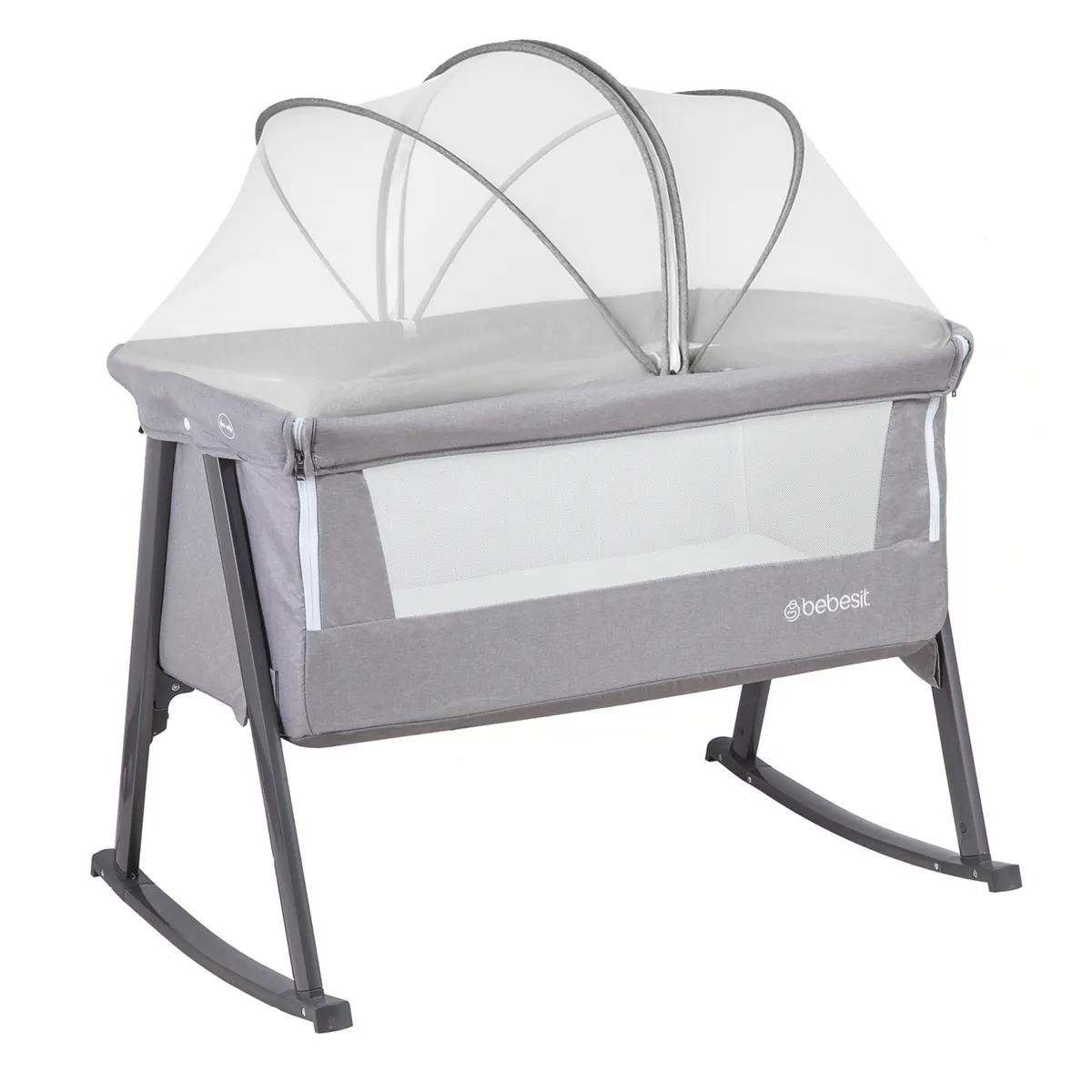 BEBESIT - Cuna Moisés Balancín con Mosquitero Gris Bebesit