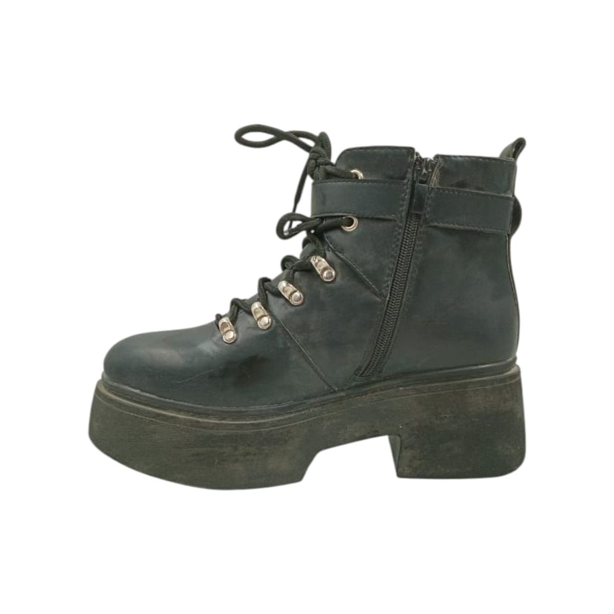 HERIEL - Botín Negro Plataforma Tachas Mujer