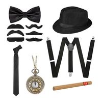 Set De Disfraz Fiesta De Gatsby 12 Piezas Para Hombre De Los Años 20