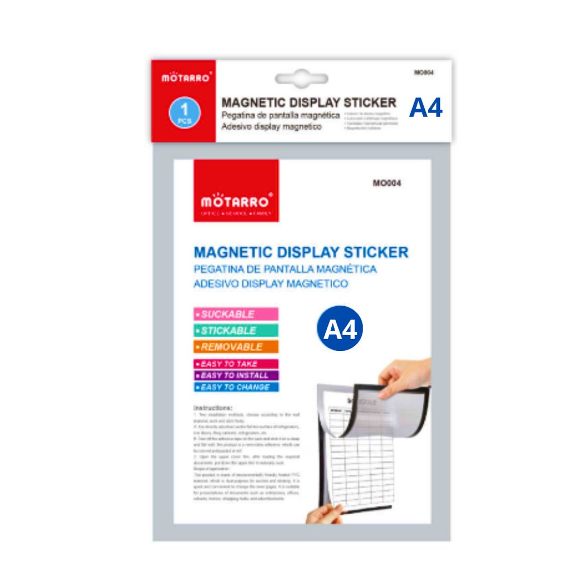 MOTARRO - Marco Magnético Plástico A4 Funda Protección De Documentos