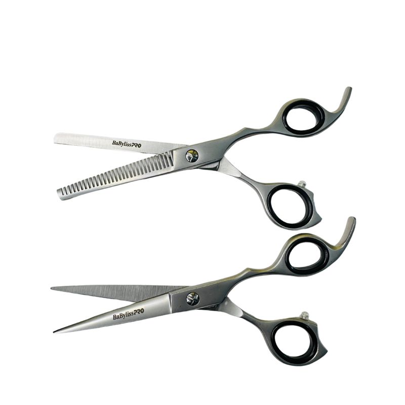 BABYLISS PRO - Set Tijeras de barbero acero japonés BaBylissPRO 6 Filo Navaja