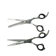 BABYLISS PRO - Set Tijeras de barbero acero japonés BaBylissPRO 6 Filo Navaja
