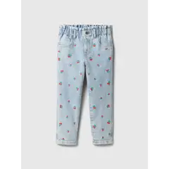 GAP - Jeans Toddler Niña Mom Paperbag Embroidered Multicolor